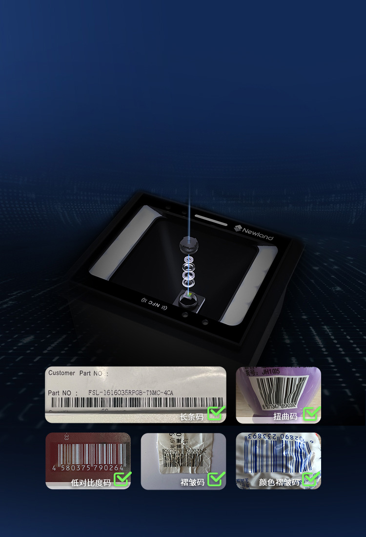 百萬像素，強(qiáng)悍復(fù)雜難解條碼識讀能力